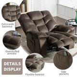 HAOMARKETS Oversized Electric Recliner Chair with Massage and Heat, 41" Wide Power Reclining Chairs with USB Port, Breathable Fabric Overstuffed Reclining Sofa for Living Room Bedroom (No Lift)