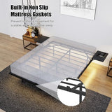 LUBEDCY Platform Bed Frame with LED Lights and USB Charging Station, Hidden Legs Metal Frame, No Box Spring Needed, Easy Assembly, Modern Floating Bed for Bedroom (Black, Full) LUBEDCY