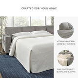Signature Design by Ashley Altari Urban Right-Arm Facing 2-Piece Sleeper Sectional with Chaise, Loose Seat Cushions, 2 Throw Pillows and Bi-Fold Memory Foam Mattress, Full, Light Gray Signature Design by Ashley