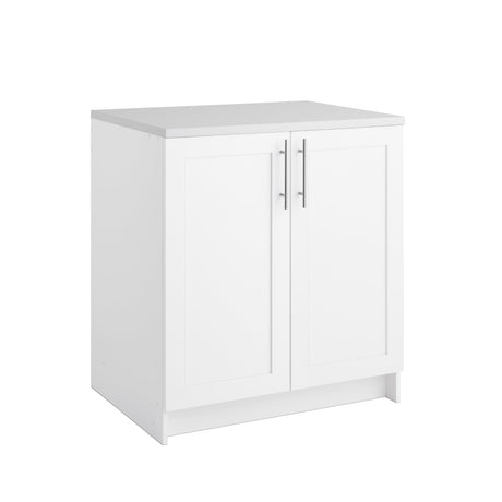 Prepac Elite 32" W Storage Cabinet with Doors and Shelves, White Garage Cabinet, Bathroom Storage with 1 Adjustable Shelf 24.5" D x 32" W x 36" H, WSCR-1005-1 Prepac