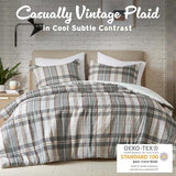 Intelligent Design Queen Duvet Cover Set Plaid Classic Cabin Lodge Duvet Cover Queen Size, Modern Casual Lightweight All Season Bedding Cover Queen, Matching Shams, Blake, Full/Queen Tan/Gray 3 Piece Intelligent Design