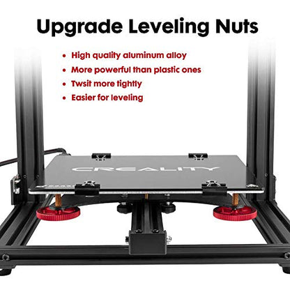 Comgrow Creality 4Pcs Metal Leveling Nuts and Springs Upgraded Set for Ender 3/3 Pro/3 V2/Ender 3 Neo/Ender 3 V2 Neo/Ender 3 S1/Ender 3 S1 Pro Ender 5 Plus/CR 10 Series 3D Printer Bed Staying - WoodArtSupply