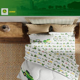 Franco Kids John Deere Farm Equipment Bedding 5 Piece Super Soft Comforter and Sheet Set, Full, (Officially Licensed Product) Franco