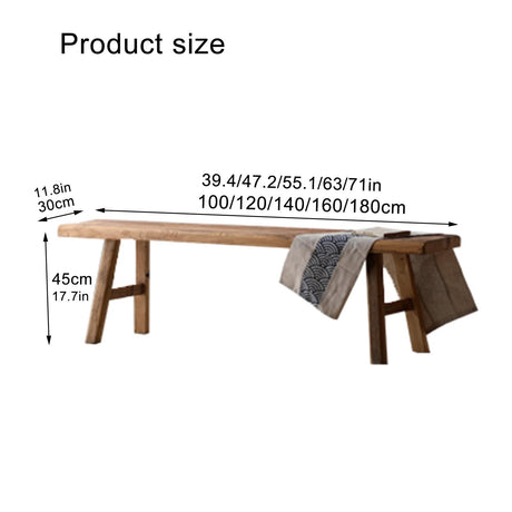 HXFAAFXH Farmhouse Wood Bench Indoor Dining Bench Seat for Living Room and Entryway with Armless Design and Short Height, Solid Wood Shoe Bench for Room, Bedroom(100x30x45/39.4x11.8x17.7in) HXFAAFXH