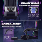 Homall Gaming Chair, Video Game Chair with Footrest and Massage Lumbar Support, Ergonomic Computer Chair Height Adjustable with Swivel Seat and Headrest (RGB Lvory) Homall