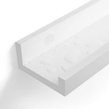 SONGMICS Floating Shelves Set of 2, Wall Shelves Ledge 23.6 x 3.9 Inches with Front Edge, for Picture Frames, Books, Spice Jars, Living Room, Bathroom, Kitchen, Easy Assembly, White ULWS60WT SONGMICS