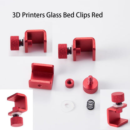 4Pcs Ender 3 Glass Bed Clips Red, 3D Printer Build Plate Clips Adjustable 3D Printer Bed Clips Use for Ender 3S/Ender 3 V2/Ender 3 Pro/Ender 3 Max Neo,Ender 5, CR-10 3D Printer Heated Bed, - WoodArtSupply