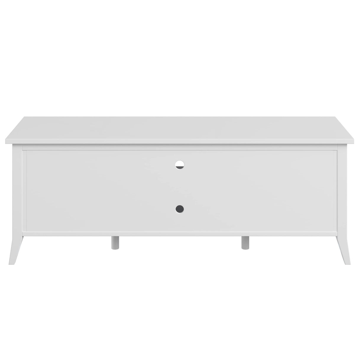 Lavish Home TV Stand - 55-inch Storage Cabinet with 2 Cubbies and 2 Shelves - Entertainment Center for Living Room, Bedroom, or Entryway (White) Lavish Home