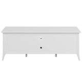 Lavish Home TV Stand - 55-inch Storage Cabinet with 2 Cubbies and 2 Shelves - Entertainment Center for Living Room, Bedroom, or Entryway (White) Lavish Home