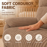 Super Soft Brown Rocking Chair Nursery Recliners, Small Recliner Rocking Chair for Small Spaces, Manual Swivel Glider Recliner for Living Room Bedroom Office, Corduroy, Adjustable Backrest (Brown)