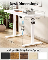 BIZUM Standing Desk Electric Adjustable Computer Desk-Stand up Desk Office Gaming Home Office Memory Desks 48x24 inches White BIZUM