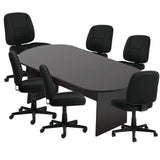 GOF 6FT, 8FT, 10FT Conference Table & Chairs (G11343B) Set, Dark Cherry, Espresso, Mahogany, Walnut, Artisan Grey (8ft with 6 Chairs, Espresso) GOF