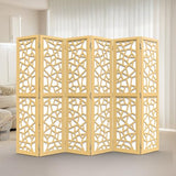 VINGLI 70'' H Room Divider, Non-Woven Fabric Privacy Screen, Indoor Partition Wall Dividers, Freestanding Hinged Space Separator with Modern Unique Pattern (Gold, 6 Panel) VINGLI