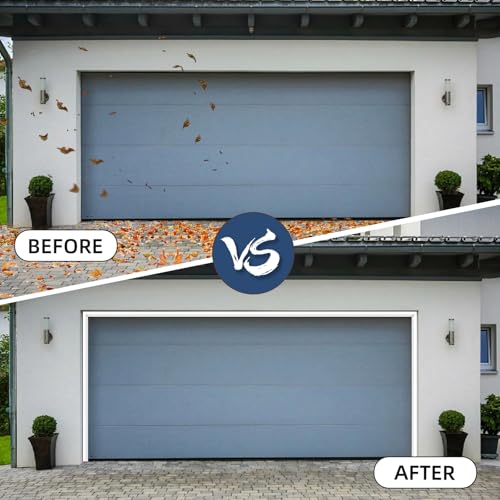 Piclafe Garage Door Seal Top and Sides, Garage Door Weather Stripping, Universal Garage Door Trim Weatherproofing Seal Strips with Adhesive Backing and Screws, White, 34.4FT Piclafe