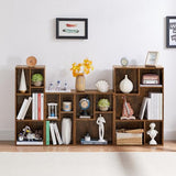 VECELO 3-Cube Small Bookshelf, Modern Bookcases with Shelves Height Up to 12.8 Inches, Suit for Common Size Textbook, Vertical or Horizontal, Cubby Storage Organizer,Rustic Brown VECELO