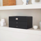 ProCase 3-layer Sunglasses Storage Organizer, 18 Slots Leather Sunglass Box Multiple Pairs Eyeglass Cases Eye Glass Eyewear Display Holder for Men Women, Father's Day Gift -Black ProCase