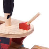 Bigjigs Rail Wooden Pirate Ship Galleon - Pirate Accessories for Wooden Train Sets, Bigjigs Train Accessories, Pirate Ship Toys for Kids, Wooden Toys for 3 4 5 Year Olds Bigjigs Rail