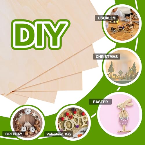Basswood Sheets 12"x12"x1/8",3mm Basswood for Laser Cutting,Thin Plywood Board Unfinished Wood for Crafts, DIY Architectural Models Making, Wood Engraving (12inchx12inch-1/8-48Packs) Qdpgyuan