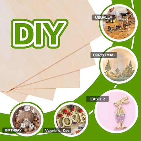 Basswood Sheets 12"x12"x1/8",3mm Basswood for Laser Cutting,Thin Plywood Board Unfinished Wood for Crafts, DIY Architectural Models Making, Wood Engraving (12inchx12inch-1/8-48Packs) Qdpgyuan