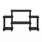 Furinno Turn-N-Tube No Tools Entertainment Center, Round, Square corner, Dark Walnut,11257DWN Furinno