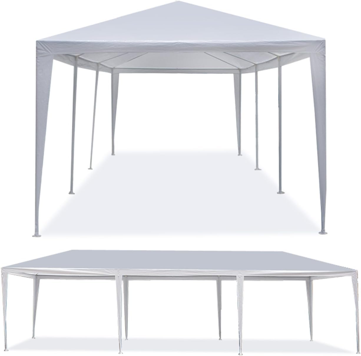 Generic Party Tent 10'x30' Patio Tent Outdoor Canopy Shelter with 8 Removable Side Walls (10' x 30' with 8 Side Walls) White Ge-726 - WoodArtSupply