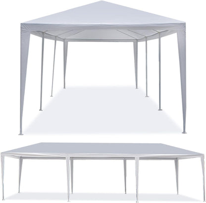 Generic Party Tent 10'x30' Patio Tent Outdoor Canopy Shelter with 8 Removable Side Walls (10' x 30' with 8 Side Walls) White Ge-726 - WoodArtSupply