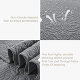 Sophia & William Bed Quilt Bedspread Coverlet - Reversible, Lightweight - Queen Size, Iron Grey Sophia & William