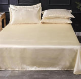 Solid Soft Bedding Satin Sheets Set with Pillowcases Silky Smooth Single Twin Full Queen King Size Generic