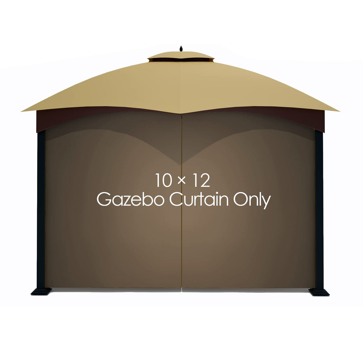 Tanxianzhe Gazebo Replacement Privacy Curtain with Zipper Outdoor Universal Privacy Panel Sidewall for 10' x 12' Gazebo (Brown) Tanxianzhe