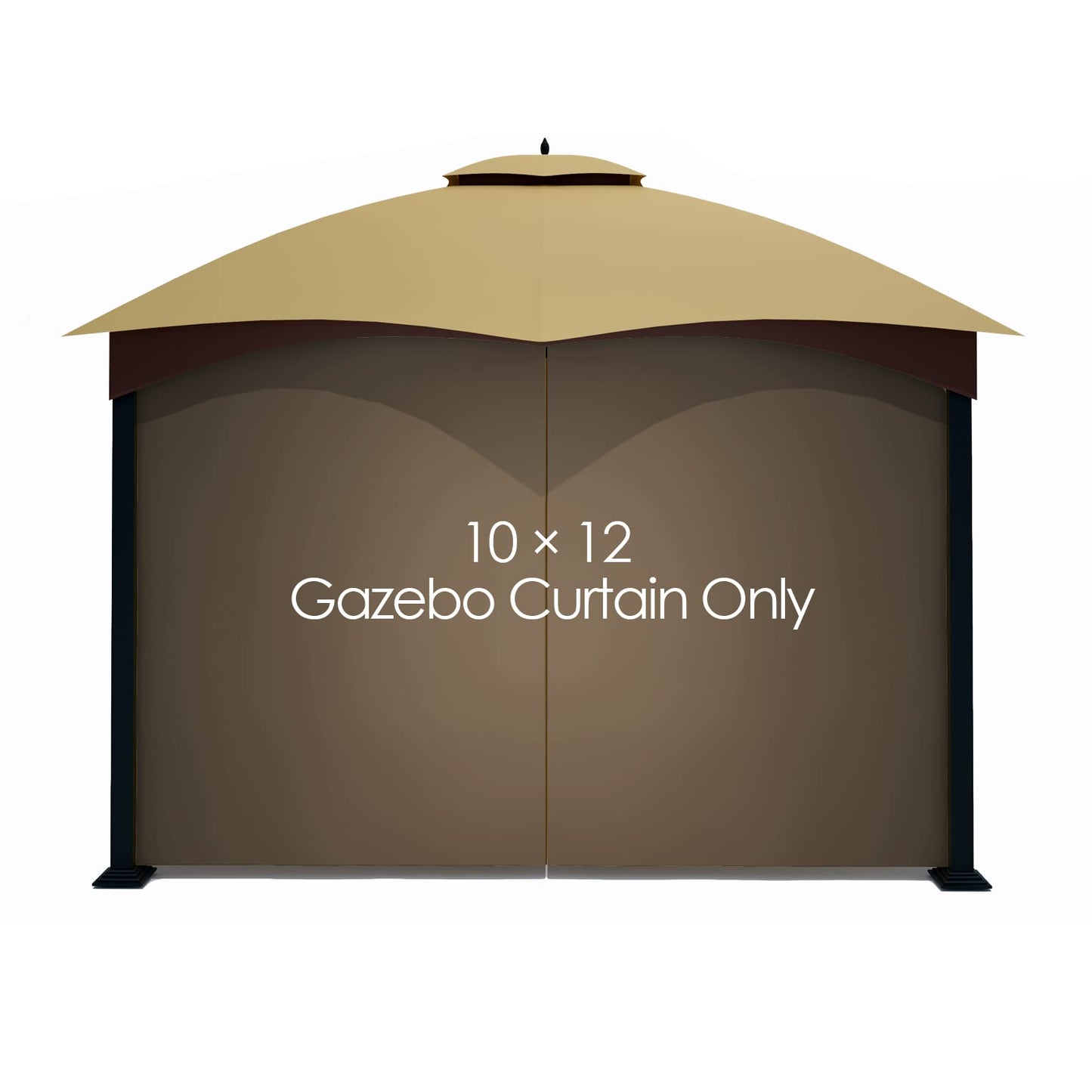 Tanxianzhe Gazebo Replacement Privacy Curtain with Zipper Outdoor Universal Privacy Panel Sidewall for 10' x 12' Gazebo (Brown) - WoodArtSupply