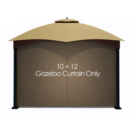 Tanxianzhe Gazebo Replacement Privacy Curtain with Zipper Outdoor Universal Privacy Panel Sidewall for 10' x 12' Gazebo (Brown) Tanxianzhe