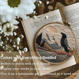 FONNUY Embroidery Kit, Featuring Crow and Landscape Patterns, Cross Stitch Kits for Both Adults and Beginners, Handmade Crafts Printed Pattern Set, Color Thread Needlework, 8'' Hoop (Fearless Bird)