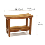 AquaTeak Patented 24" Sumba Teak Shower Bench with Shelf AquaTeak