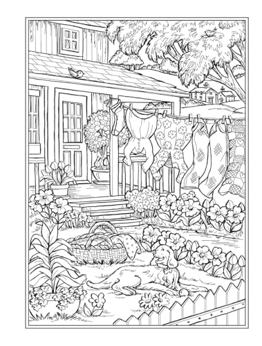 Creative Haven Small-Town Charm Coloring Book (Adult Coloring Books: In The Country)