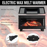 YSong Freestanding Fireplace Wax Warmer,Wax Warmer for Scented Wax,Electric Wax Melt Warmer,Full Metal Wax Melter,Wax Burner Fragrance Warmer for Home Office Gifts&Decor (Three-Sided Glass) YSong
