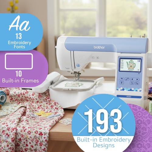 Brother Elite PE900 Large Embroidery Machine with Wireless LAN Bundle with Thread Kit (5 Items)