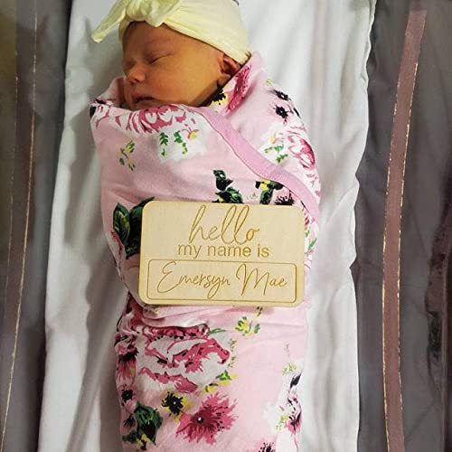 Custom Baby Name Sign Hospital Welcome 3D Hello Name Announcement Plaque Laser Cut Wood Photo Prop Sign Design Trendy Generic
