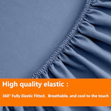 TAIMIT Slate Blue Twin Size Comforter Set - 5 Pieces, Bed in a Bag Bedding Sets with All Season Soft Quilted Warm Fluffy Reversible Comforter,Flat Sheet,Fitted Sheet,1 Pillow Shams,1 Pillowcases TAIMIT