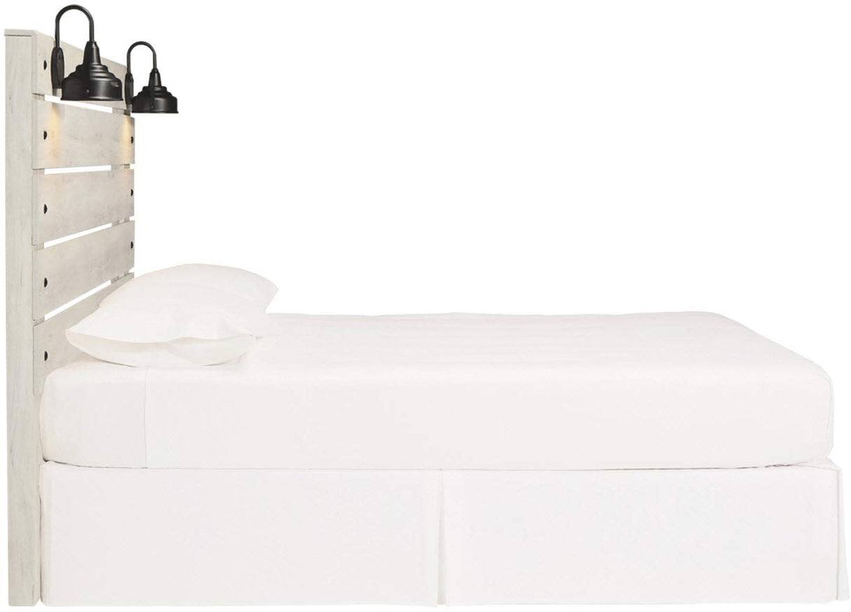Signature Design by Ashley Cambeck Farmhouse Panel Headboard ONLY with USB Charging Stations, King, Whitewash Signature Design by Ashley