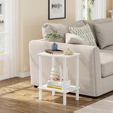 TUTOTAK End Table, Side Table, Nightstand, 2-Tier Storage Shelf, Sofa Side Table for Small Space, Living Room, Bed Room V1TB01BW034 TUTOTAK