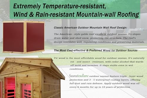 LTCCDSS Full Spectrum Outdoor Far Infrared Sauna 3-Person - Low EMF Sauna for Home - Near&Mid-IR Light, Bluetooth Speakers, LED Reading Lamps, Blundled Steam Sauna (81.1 * 45 * 83.5 inch LTCCDSS