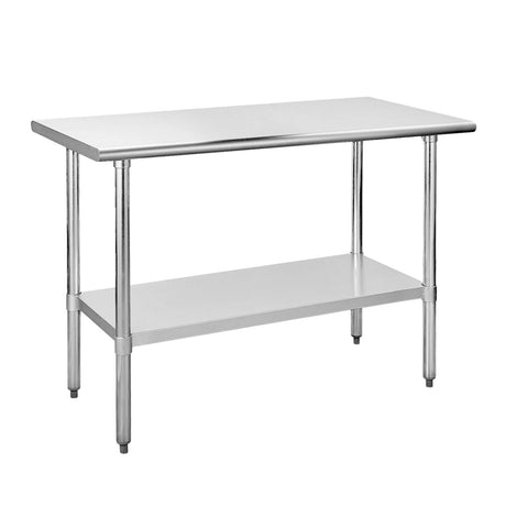 HOCCOT Stainless Steel Table for Prep & Work 24" X 48" inches with Adjustable Shelf, Commercial Workstations, Utility Table in Kitchen Garage Laundry Room Outdoor BBQ HOCCOT