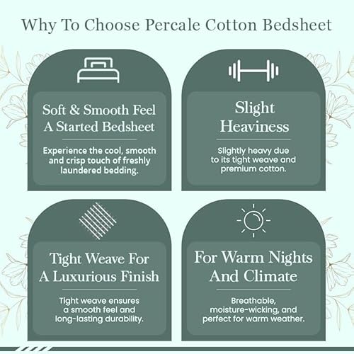 Feather & Stitch Softest 100% Cotton Sheets, 300 Thread Count Percale Weave Bedding, 16" Deep Pocket, Cooling Sheets, Breathable Bed Set, Hotel Premium Quality (King Blue Paisley)