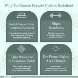 Feather & Stitch Softest 100% Cotton Sheets, 300 Thread Count Percale Weave Bedding, 16" Deep Pocket, Cooling Sheets, Breathable Bed Set, Hotel Premium Quality (King Blue Paisley)