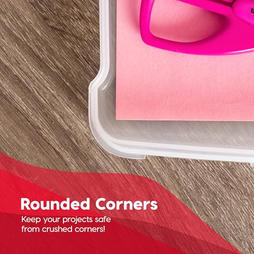 IRIS USA Board Game Storage Craft Organizer Box with Snap-Tight Latch Lid, 10-Pack Portable Plastic Case Bin for Puzzles, Magazines, Hobbies, Art Supplies, Fits 8.5" x 11" & A4 Papers, Slim, Clear IRIS USA, Inc.