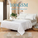 YOUR MOON Summer Lightweight Wool Comforter - Breathable & Thin Duvet Insert for Hot Sleepers, 100% Australian Wool Filling 100gsm with Pure Cotton Shell-Queen Size (White) YOUR MOON