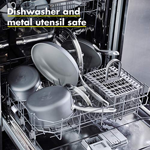 GreenPan Chatham Hard Anodized Healthy Ceramic Nonstick, 11" Grill Pan, PFAS-Free, Dishwasher Safe, Oven Safe, Gray GreenPan