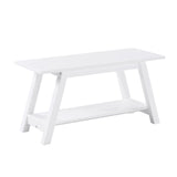 Roundhill Furniture Elyz Bench, White Roundhill Furniture