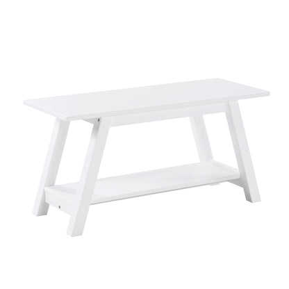 Roundhill Furniture Elyz Bench, White - WoodArtSupply