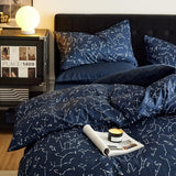 Wake In Cloud - Constellation Comforter Set, Celestial Space Star Galaxy Astrology, Soft Lightweight Bedding for Teen Kids Boys Girls, 3 Pieces, Navy Blue, King Size Wake In Cloud